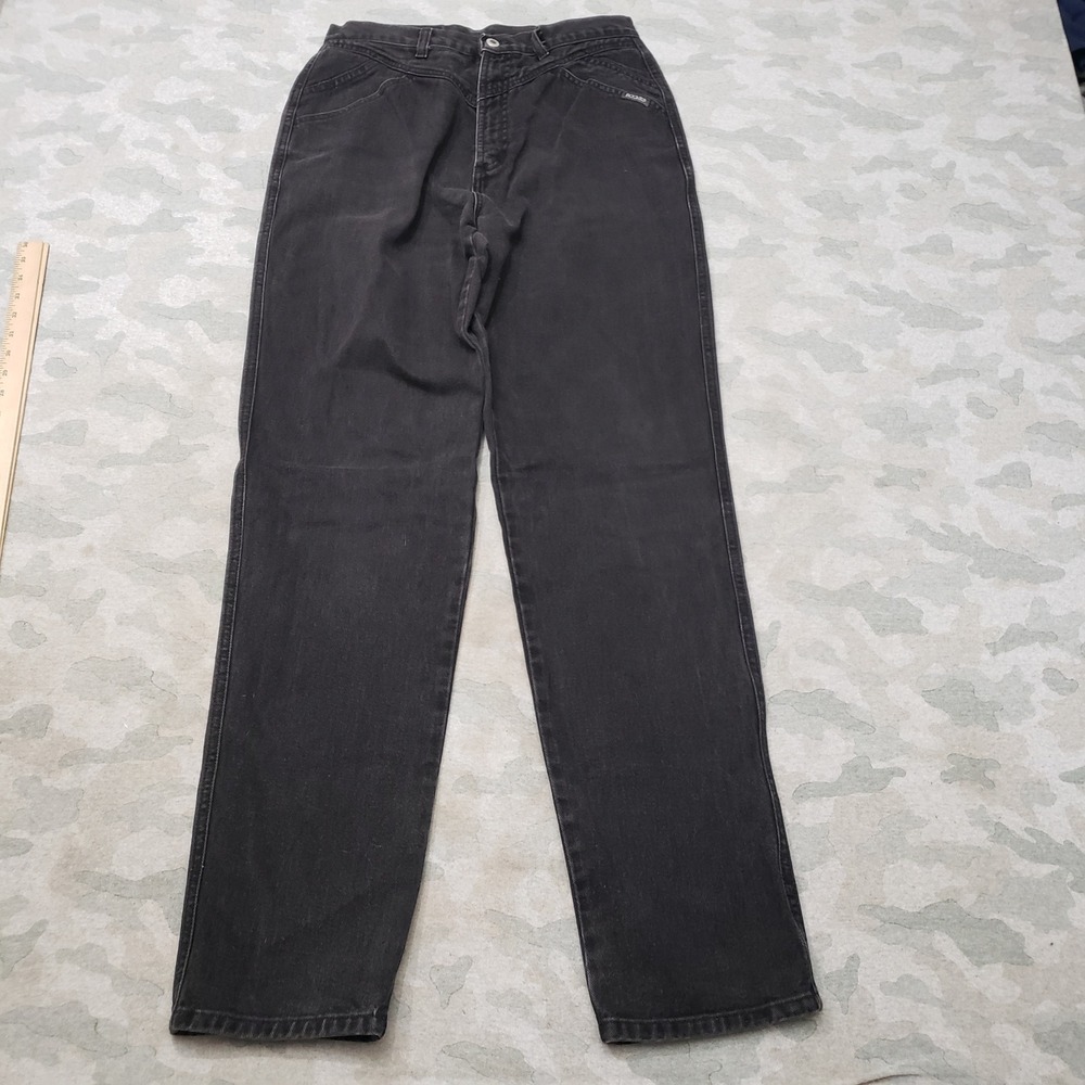 Vintage Rockies Jeans Women 13/14 Black Western High Waist Straight Leg Denim